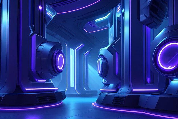 blue and purple futuristic scifi techno lightscool background