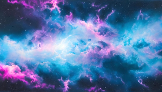 Photo a blue and purple galaxy background with a purple and blue nebula in the center.