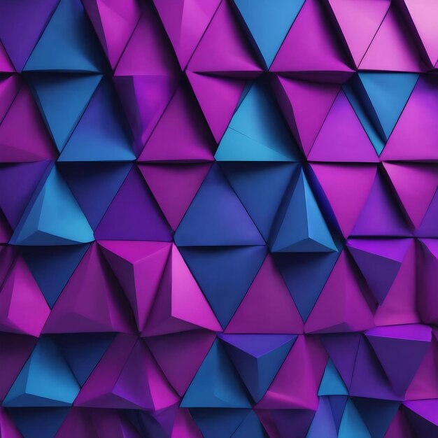 A blue and purple geometric pattern with triangles