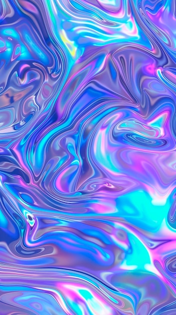 Foto abstract olografico blu e viola sfocato sfondo iridescente gradiente