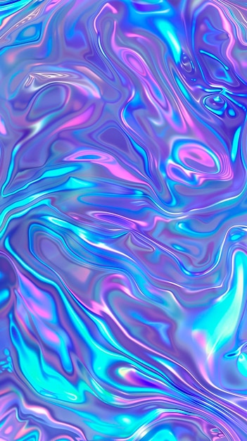Foto abstract olografico blu e viola sfocato sfondo iridescente gradiente