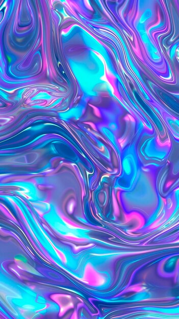 Photo blue and purple holographic abstract blurred iridescent gradient background