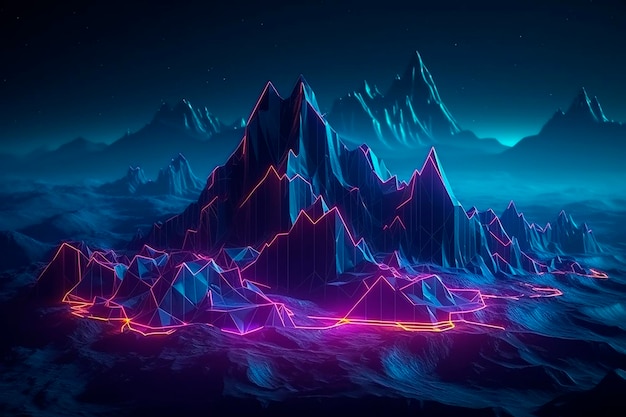 A blue and purple illustration of mountains and the words'fire '