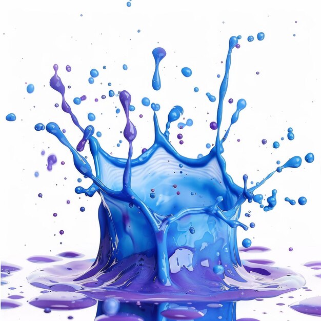 Photo blue and purple liquid splash