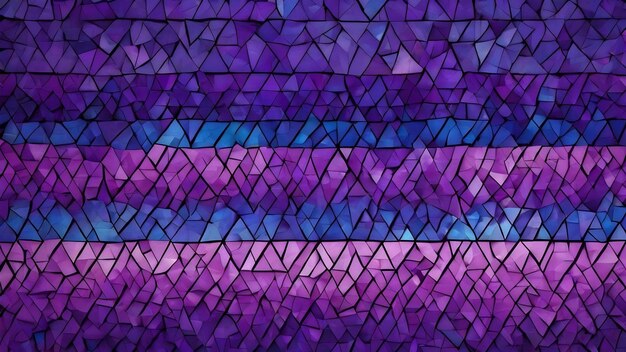 A blue and purple mosaic with a purple triangle pattern