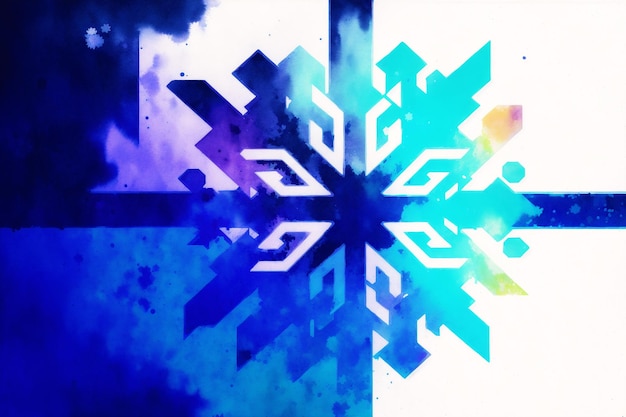 Photo a blue and purple snowflake with the word snow on it.