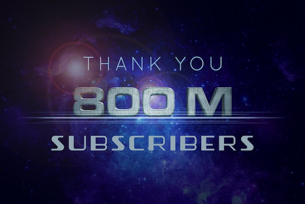 A blue and purple space background with the words thank you 800m