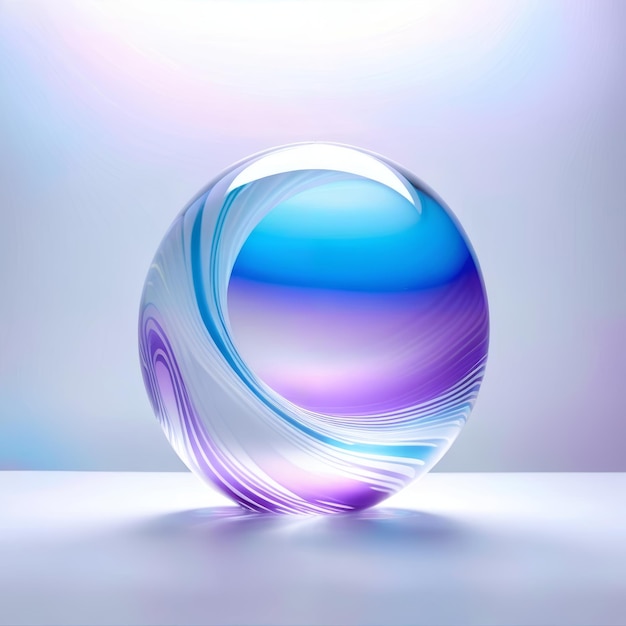 Blue and Purple Sphere on White Surface