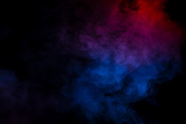 Blue and purple steam on a black background