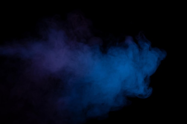 Blue and purple steam on a black background