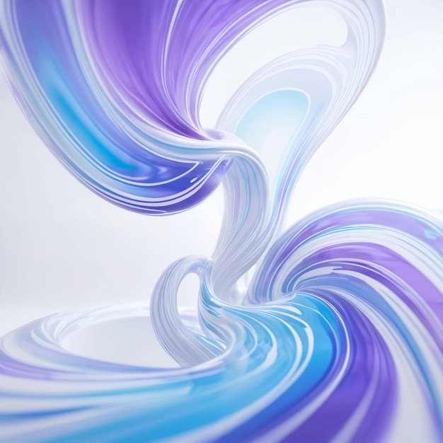 Blue and Purple Swirl on White Background