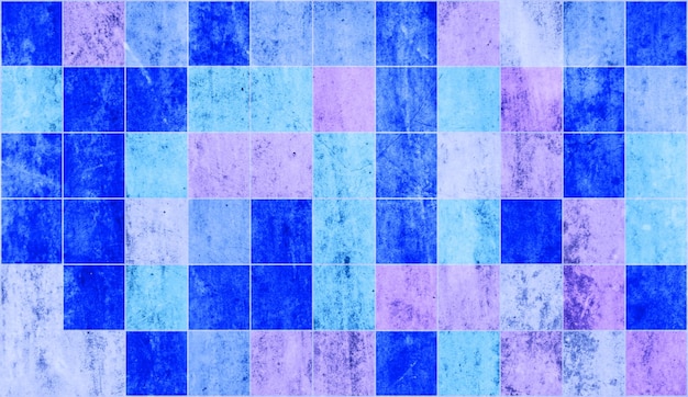 A blue and purple tile with a white background