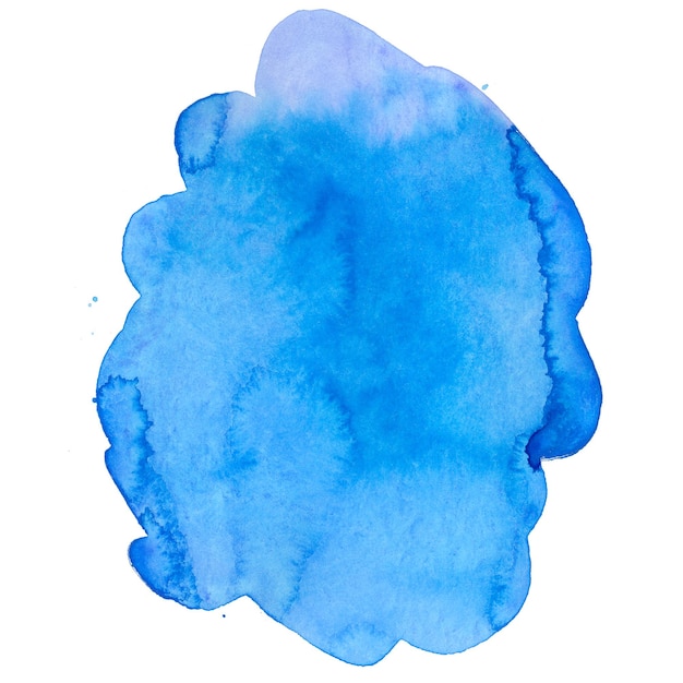 Photo a blue and purple watercolor blot with a white background.