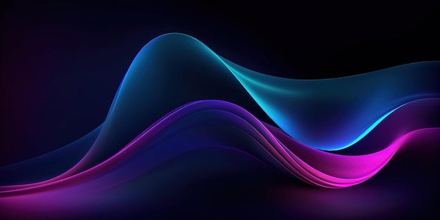 A blue and purple wave with a dark background.