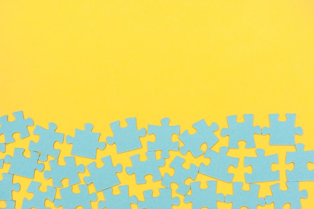 Blue puzzle background and yellow background