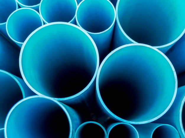 Photo blue pvc pipes