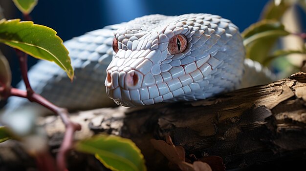 Photo blue python on the tree