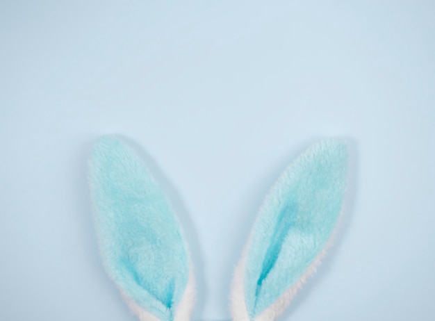 Blue rabbit ears on a blue background