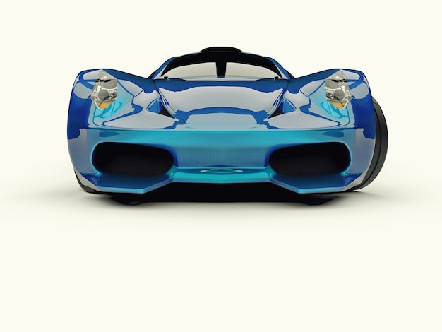 Blue racing concept car 3d rendering