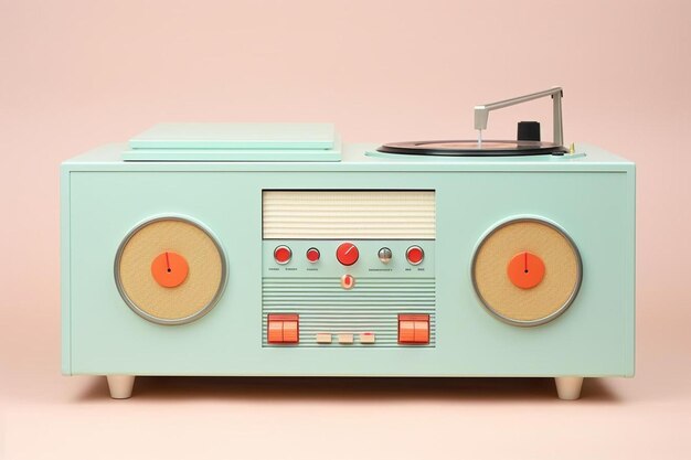 a blue radio with the dials on it