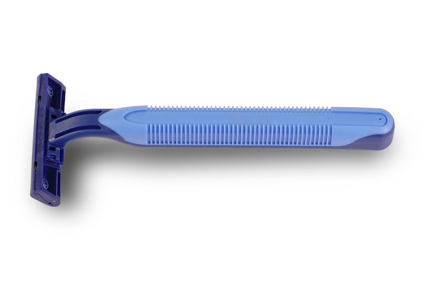 Blue razor blade isolated