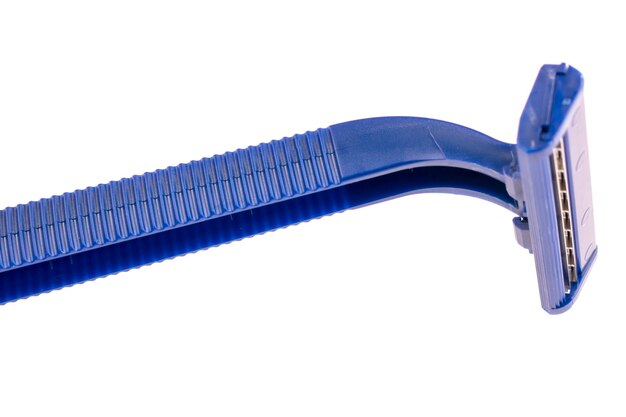 blue razor isolated on white background