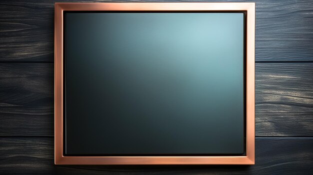 Photo blue rectangle in a bronze frame geometric background with space for text