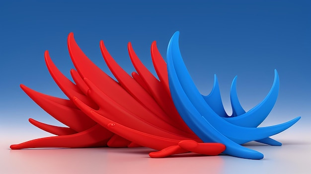 Blue and red 3d gradient background