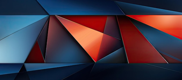 Blue and red abstract background with triangles