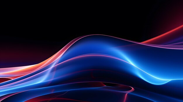 a blue and red abstract image of a wave with the title  blue red and white