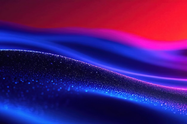 a blue and red background with some water droplets