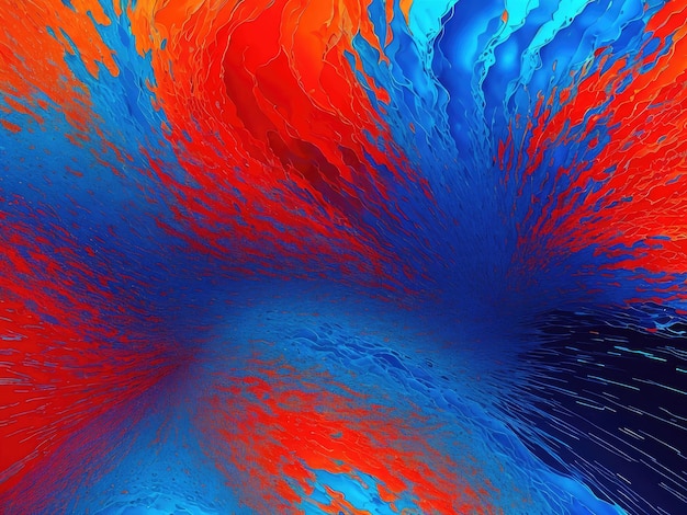 A blue and red background with a swirly design.