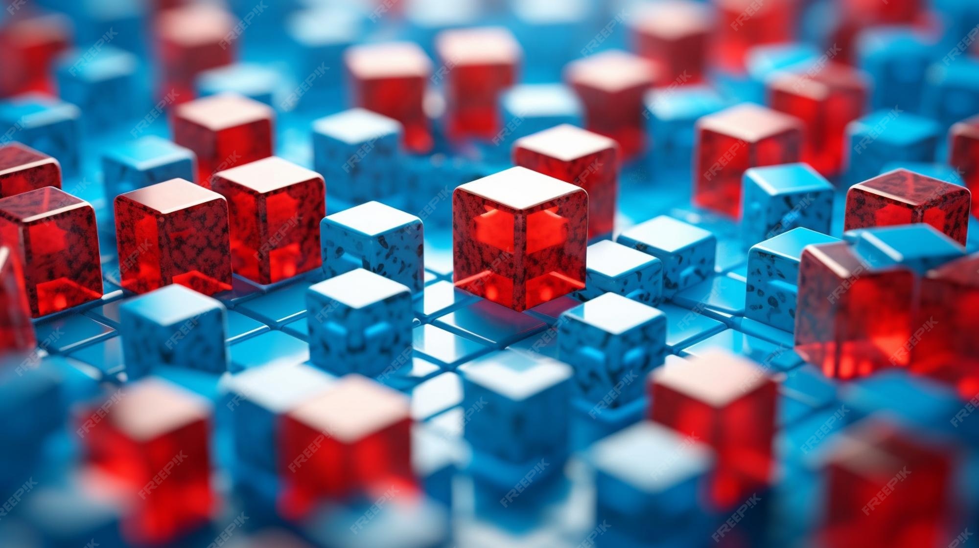 Premium Photo | Blue and red blocks