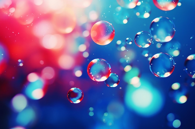 Blue and red bubbles abstract background