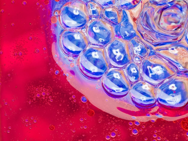 Blue and red bubbles