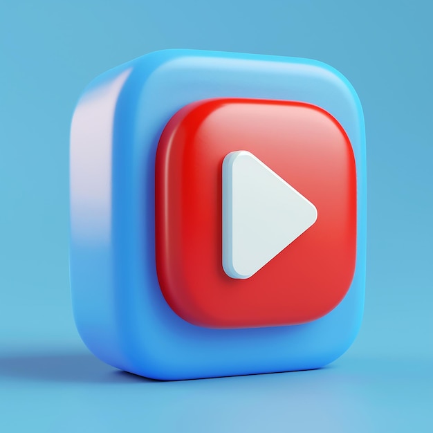 a blue and red cube with a white video game on it