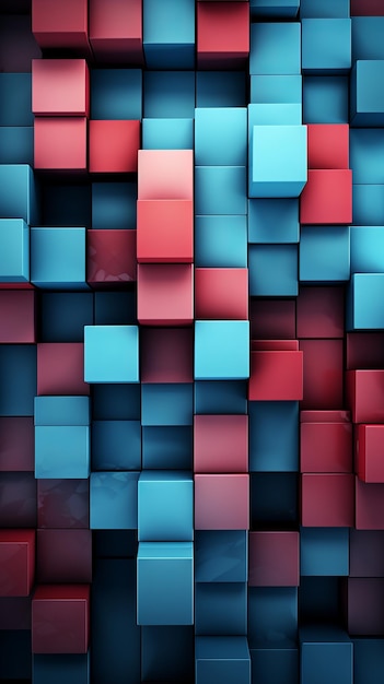 blue and red cubes wallpapers hd wallpapers