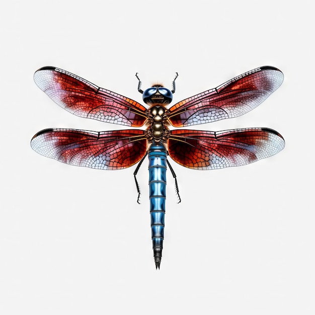 A blue and red dragonfly
