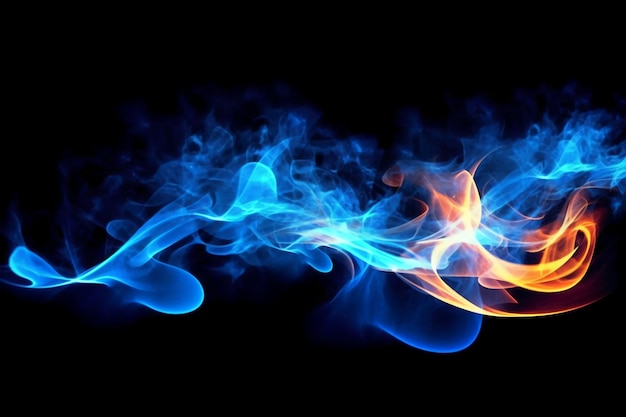 A blue and red fire and smoke background