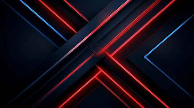 Blue and red lines on a black background