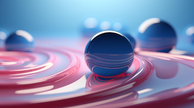 A blue and red marbles