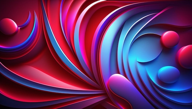 Blue red purple color abstract glow background 3d