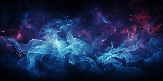 Blue and Red Smoke on a Black Background