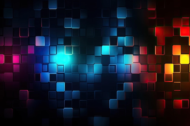 Blue and red squares on a dark background