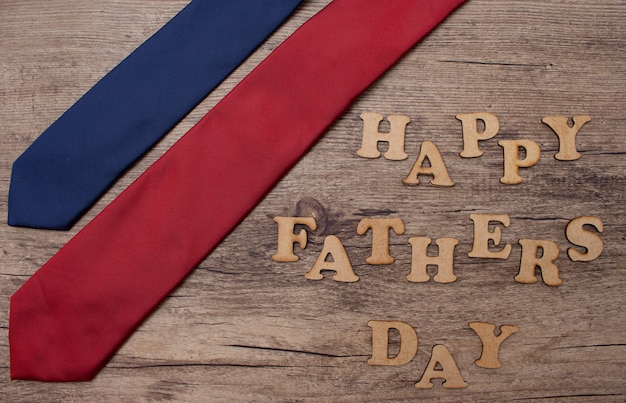 blue and red tie in a wood for father's day