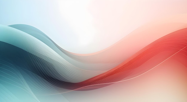 A blue and red wavy background with a white background.