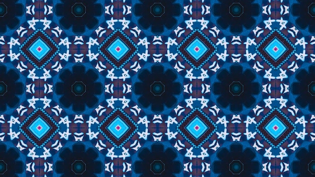 Blue and repeating icelike square background texture pattern on black and white background