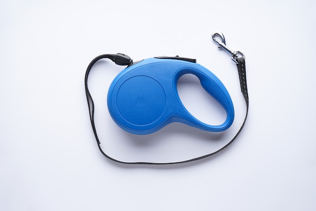 Blue retractable dog leash