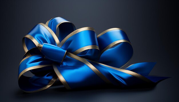 Photo blue ribbon 3d logo