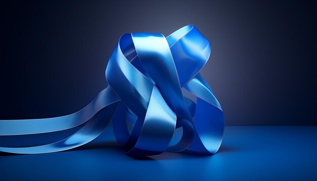 blue ribbon 3d logo